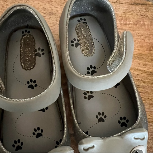 Mini Melissa Toddler Silver Glitter Cat Shoes Size 7 - Picture 11 of 11